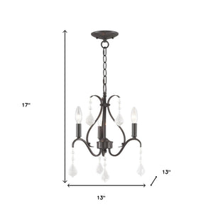 HomeRoots Three Light Dimmable Chandelier – Modern Steel Fixture with Cylinder Shades for Stylish Interiors 687209