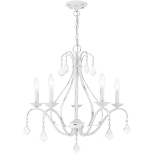 HomeRoots Five Light Dimmable Chandelier with Cylinder Shades - Modern Design for Elegant Ambiance & Versatility 687211