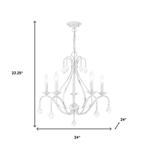 HomeRoots Five Light Dimmable Chandelier with Cylinder Shades - Modern Design for Elegant Ambiance & Versatility 687211