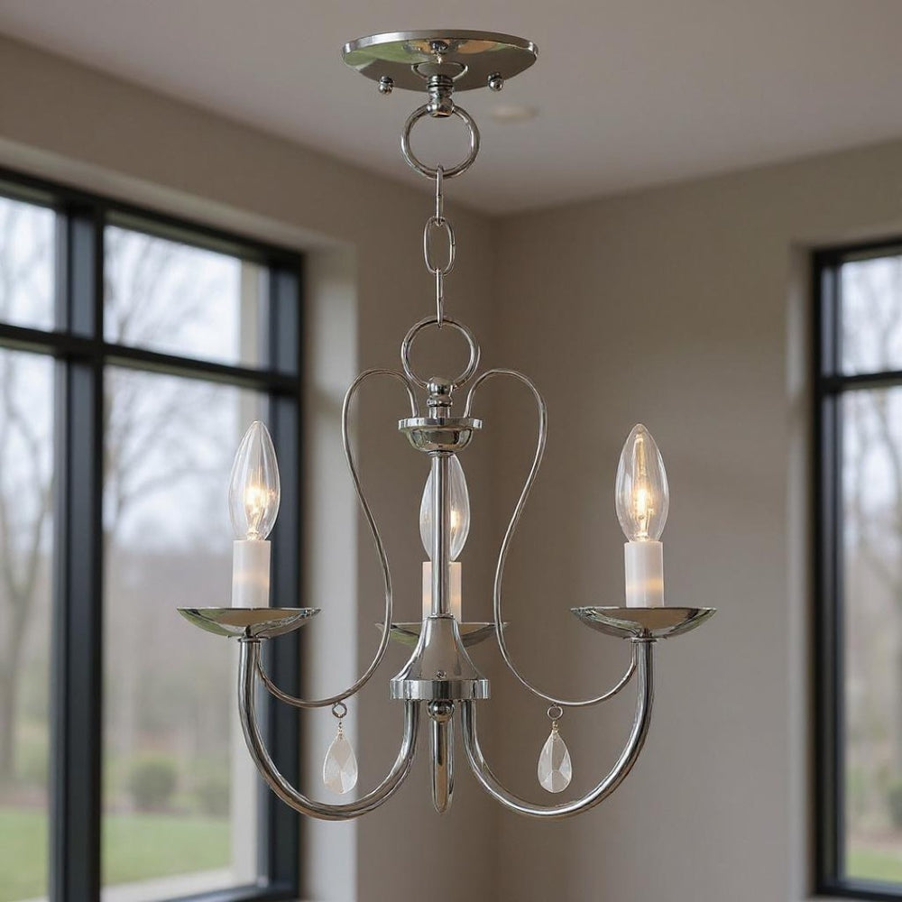 HomeRoots Three Light Dimmable Chandelier - Modern Cylinder Shades for Elegant Ambiance in Any Room 687214