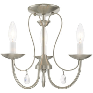 HomeRoots Nickel Three-Light Dimmable Chandelier with Unique Cylinder Shades for Elegant Ambient Lighting 687215