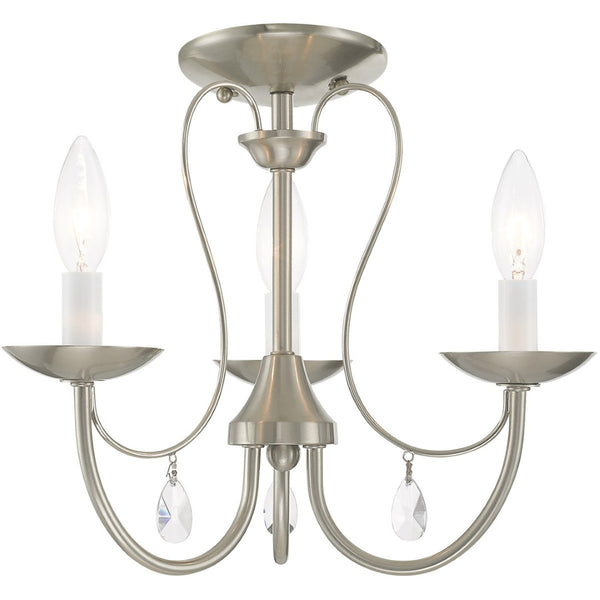 HomeRoots Nickel Three-Light Dimmable Chandelier with Unique Cylinder Shades for Elegant Ambient Lighting 687215