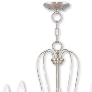 HomeRoots Five Light Dimmable Chandelier - Modern Cylindrical Shades for Stylish Home Lighting & Ambiance 687218