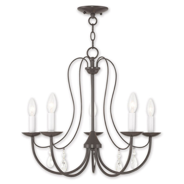 HomeRoots Five Light Dimmable Chandelier – Modern Cylinder Shades, Stylish Ambiance for Any Room Décor 687219