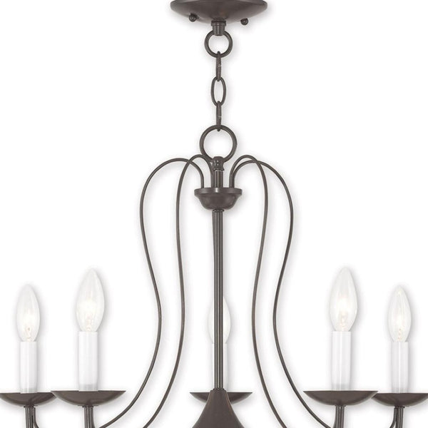HomeRoots Five Light Dimmable Chandelier – Modern Cylinder Shades, Stylish Ambiance for Any Room Décor 687219