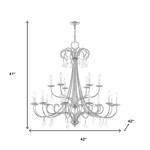 HomeRoots Multi Light Dimmable Chandelier - Modern Steel Design with Cylinder Shades for Versatile Illumination 687220