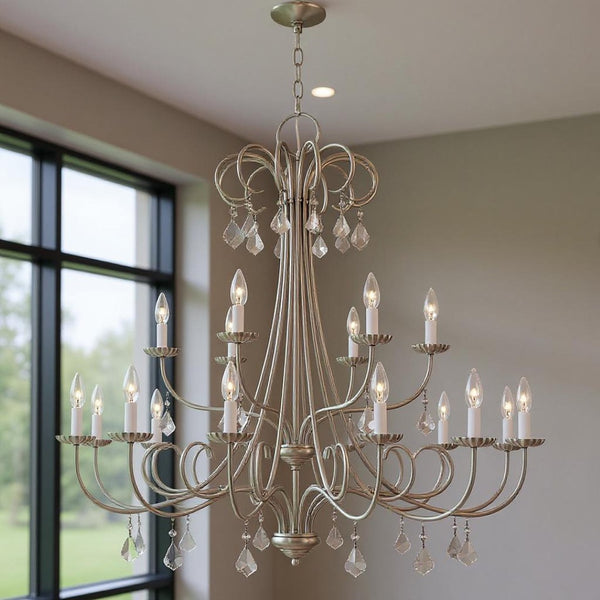 HomeRoots Multi Light Dimmable Chandelier - Modern Cylinder Shades, Adjustable Brightness, and Versatile Design 687221