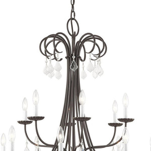 HomeRoots Multi Light Dimmable Chandelier - Modern Steel Shades for Sophisticated Ambiance in Any Room 687222
