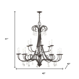 HomeRoots Multi Light Dimmable Chandelier - Modern Steel Shades for Sophisticated Ambiance in Any Room 687222