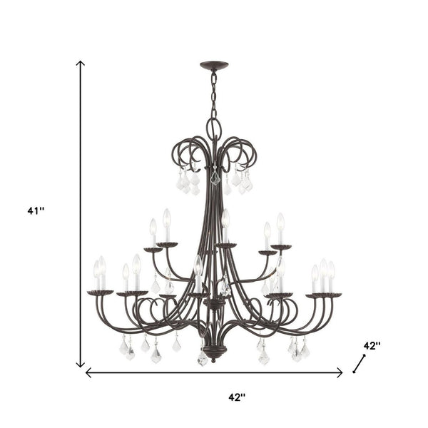 HomeRoots Multi Light Dimmable Chandelier - Modern Steel Shades for Sophisticated Ambiance in Any Room 687222