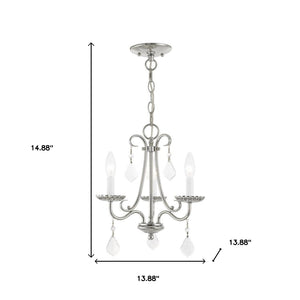 HomeRoots Three Light Dimmable Chandelier – Modern Cylinder Shades, Steel Frame, Adjustable Ambiance for Home 687223