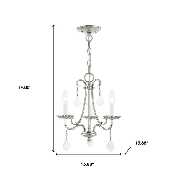 HomeRoots Three Light Dimmable Chandelier – Modern Cylinder Shades, Steel Frame, Adjustable Ambiance for Home 687223