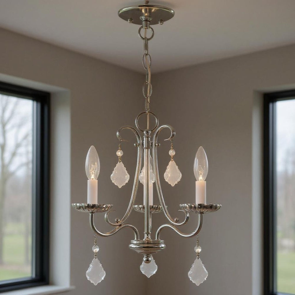 HomeRoots Three Light Dimmable Chandelier – Modern Cylinder Shades, Steel Frame, Adjustable Ambiance for Home 687223