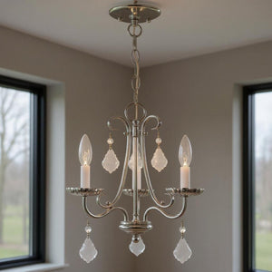 HomeRoots Three Light Dimmable Chandelier – Modern Cylinder Shades, Steel Frame, Adjustable Ambiance for Home 687223