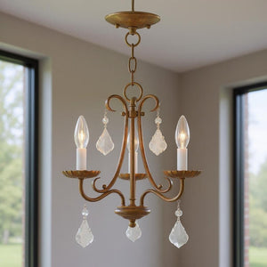 HomeRoots Three Light Dimmable Chandelier - Modern Cylindrical Shades for Stylish Ambient Lighting Anywhere 687224