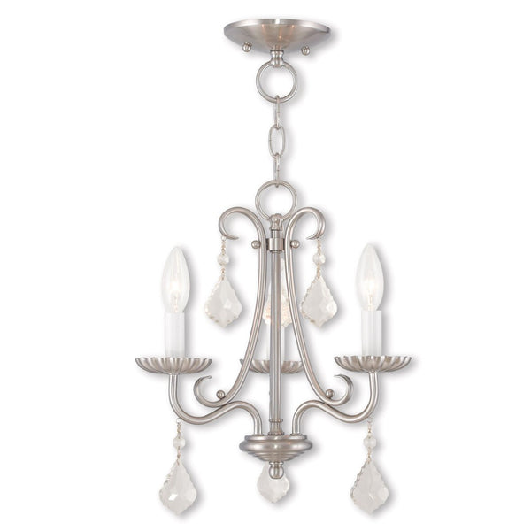 HomeRoots Three Light Dimmable Chandelier with Sleek Cylindrical Shades for Stylish Home Illumination 687225