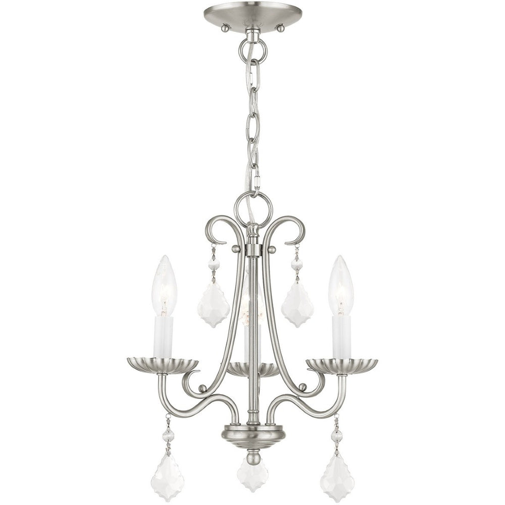 HomeRoots Three Light Dimmable Chandelier with Sleek Cylindrical Shades for Stylish Home Illumination 687225
