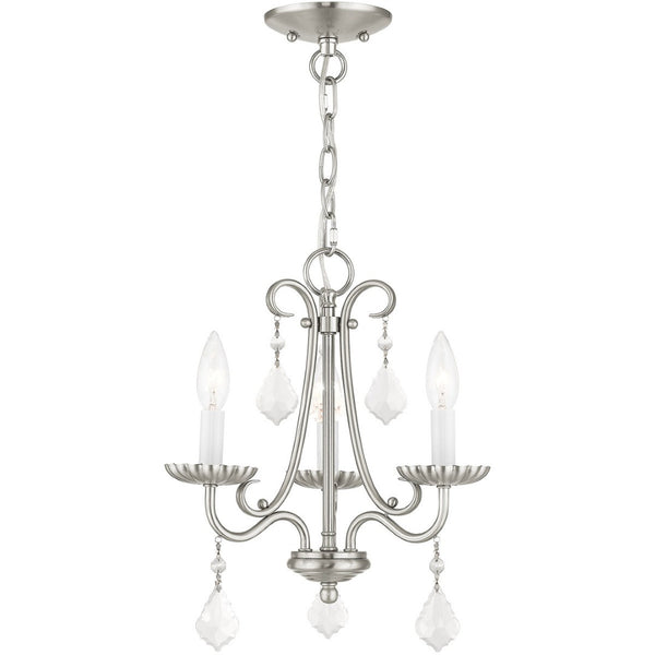 HomeRoots Three Light Dimmable Chandelier with Sleek Cylindrical Shades for Stylish Home Illumination 687225