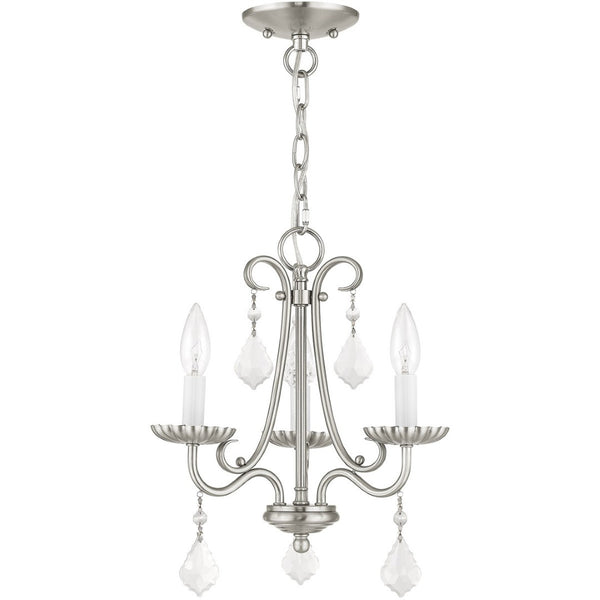 HomeRoots Three Light Dimmable Chandelier with Sleek Cylindrical Shades for Stylish Home Illumination 687225