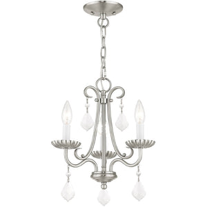 HomeRoots Three Light Dimmable Chandelier with Sleek Cylindrical Shades for Stylish Home Illumination 687225
