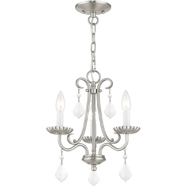 HomeRoots Three Light Dimmable Chandelier with Sleek Cylindrical Shades for Stylish Home Illumination 687225