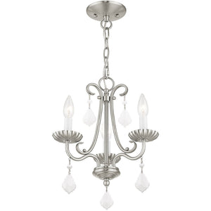 HomeRoots Three Light Dimmable Chandelier with Sleek Cylindrical Shades for Stylish Home Illumination 687225