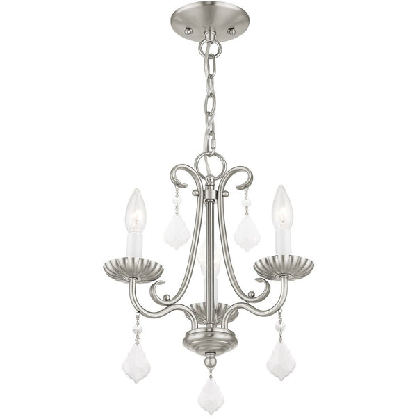 HomeRoots Three Light Dimmable Chandelier with Sleek Cylindrical Shades for Stylish Home Illumination 687225