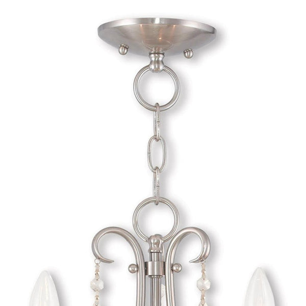 HomeRoots Three Light Dimmable Chandelier with Sleek Cylindrical Shades for Stylish Home Illumination 687225