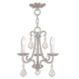 HomeRoots Three Light Dimmable Chandelier with Sleek Cylindrical Shades for Stylish Home Illumination 687225