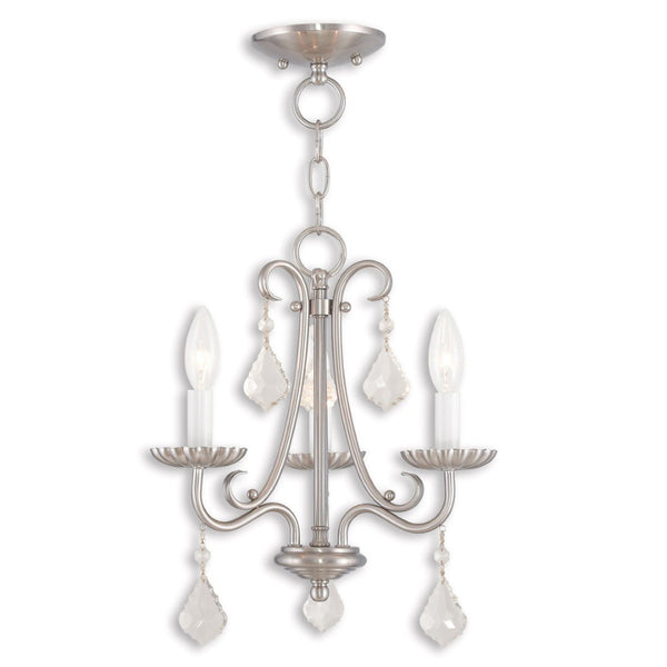 HomeRoots Three Light Dimmable Chandelier with Sleek Cylindrical Shades for Stylish Home Illumination 687225