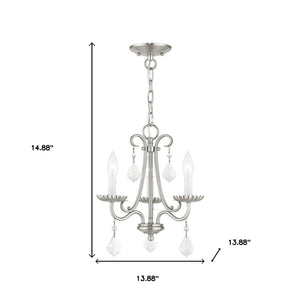 HomeRoots Three Light Dimmable Chandelier with Sleek Cylindrical Shades for Stylish Home Illumination 687225