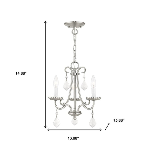 HomeRoots Three Light Dimmable Chandelier with Sleek Cylindrical Shades for Stylish Home Illumination 687225