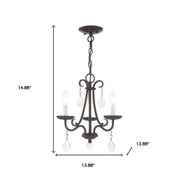 HomeRoots Three Light Dimmable Chandelier with Unique Cylindrical Shades for Modern Home Décor and Style 687226