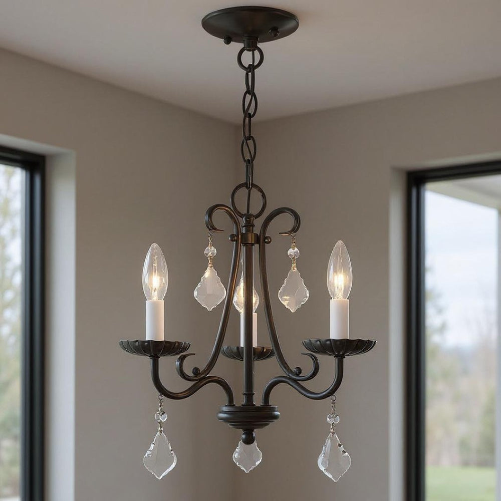 HomeRoots Three Light Dimmable Chandelier with Unique Cylindrical Shades for Modern Home Décor and Style 687226