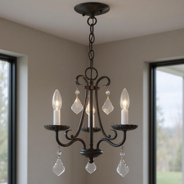 HomeRoots Three Light Dimmable Chandelier with Unique Cylindrical Shades for Modern Home Décor and Style 687226