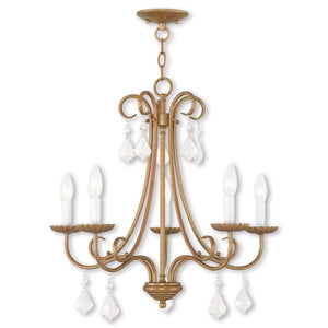 HomeRoots Five Light Dimmable Chandelier with Modern Cylinder Shades for Stylish Home Illumination & Ambiance 687228