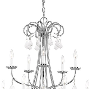 HomeRoots Multi Light Dimmable Chandelier - Modern Steel Fixture with Warm Cylindrical Shades for Any Space 687233