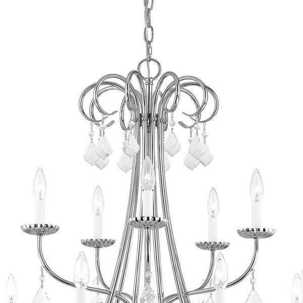 HomeRoots Multi Light Dimmable Chandelier - Modern Steel Fixture with Warm Cylindrical Shades for Any Space 687233