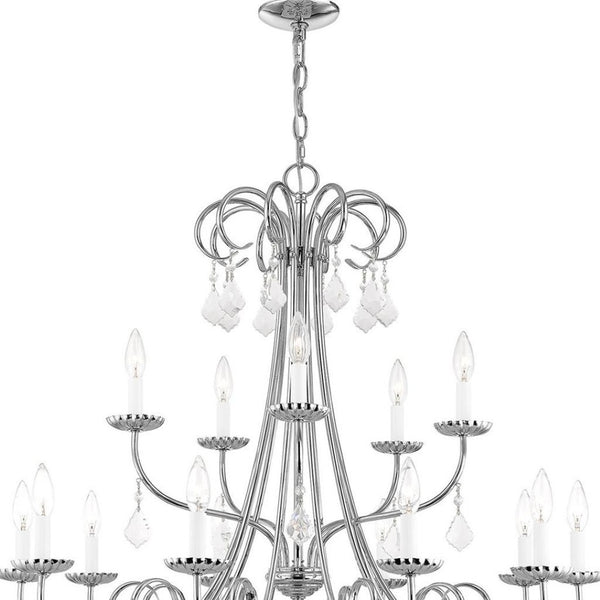 HomeRoots Multi Light Dimmable Chandelier - Modern Steel Fixture with Warm Cylindrical Shades for Any Space 687233