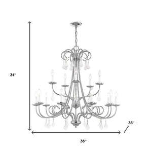 HomeRoots Multi Light Dimmable Chandelier - Modern Steel Fixture with Warm Cylindrical Shades for Any Space 687233