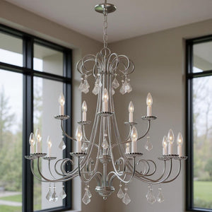 HomeRoots Multi Light Dimmable Chandelier - Modern Steel Fixture with Warm Cylindrical Shades for Any Space 687233