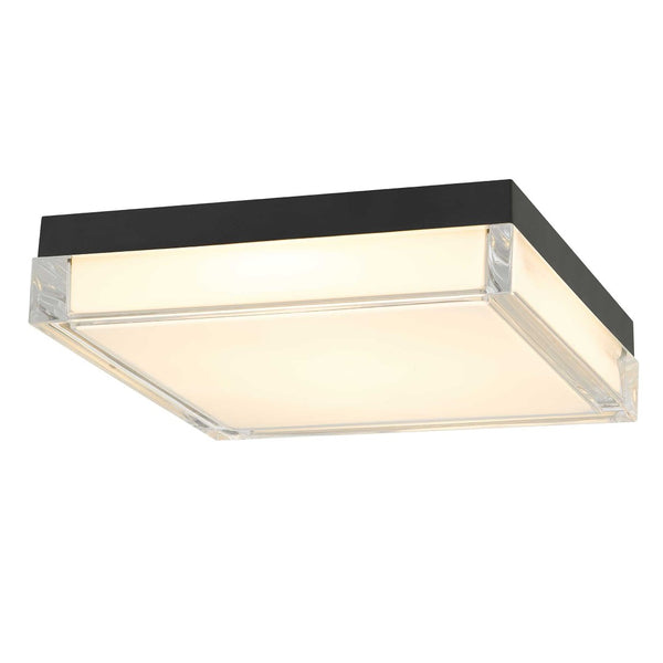 English Elm 11-inch Matte Led Flush Mount Ceiling Light Dimmable Frosted Diffuser Modern Low Profile Black B370P398964