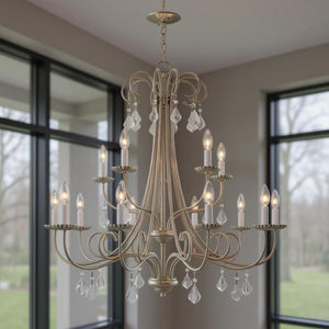 HomeRoots Multi Light Dimmable Chandelier - Modern Steel Cylinder Shades for Elegant Home Ambiance & Style 687234