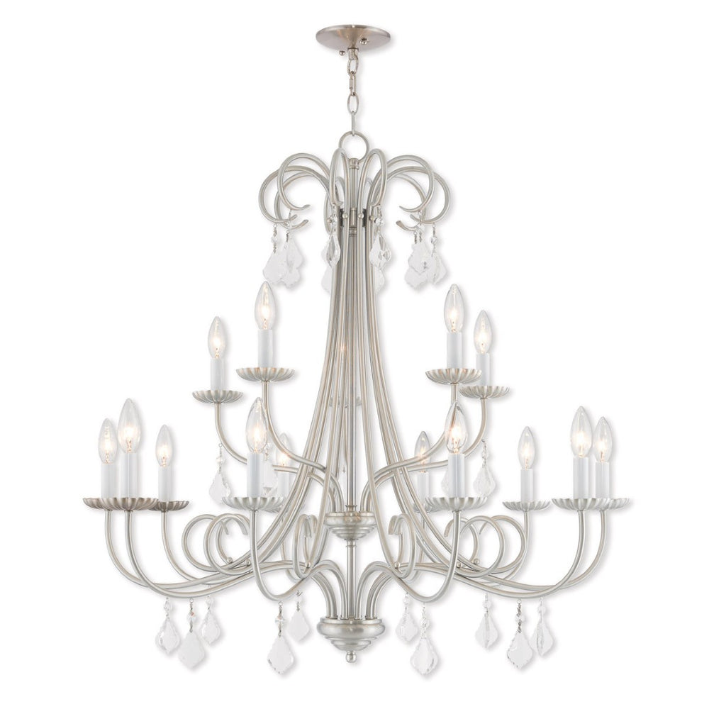 HomeRoots Multi Light Dimmable Chandelier - Modern Steel Cylinder Shades for Elegant Home Ambiance & Style 687234