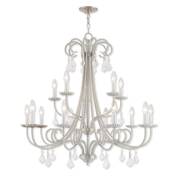 HomeRoots Multi Light Dimmable Chandelier - Modern Steel Cylinder Shades for Elegant Home Ambiance & Style 687234