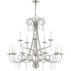 HomeRoots Multi Light Dimmable Chandelier - Modern Steel Cylinder Shades for Elegant Home Ambiance & Style 687234