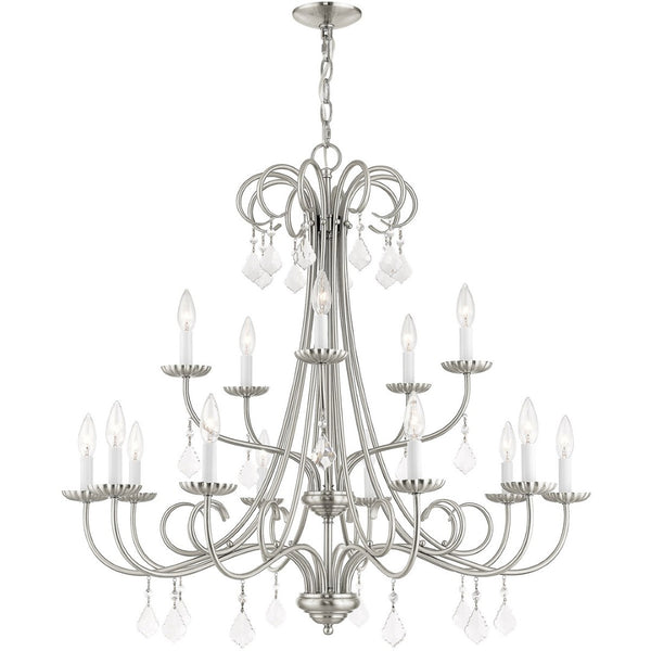 HomeRoots Multi Light Dimmable Chandelier - Modern Steel Cylinder Shades for Elegant Home Ambiance & Style 687234