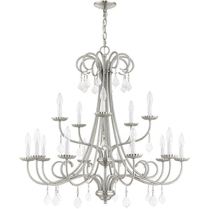 HomeRoots Multi Light Dimmable Chandelier - Modern Steel Cylinder Shades for Elegant Home Ambiance & Style 687234