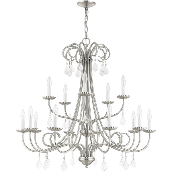 HomeRoots Multi Light Dimmable Chandelier - Modern Steel Cylinder Shades for Elegant Home Ambiance & Style 687234