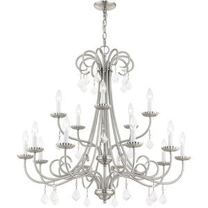 HomeRoots Multi Light Dimmable Chandelier - Modern Steel Cylinder Shades for Elegant Home Ambiance & Style 687234